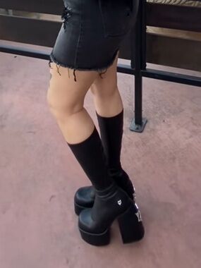 Naked Wolfe Black Heeled Boots